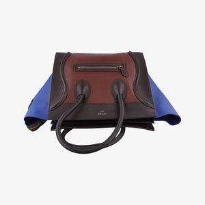 Vintage Celine Luggage Mini Shopper Brown×blue×red Leather handbag | stylenewstar