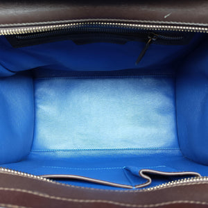 Vintage Celine Luggage Mini Shopper Brown×blue×red Leather handbag | stylenewstar