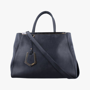 Pre-owned Fendi 2 JOURS Black Leather 8BH250 shoulderbag | stylenewstar