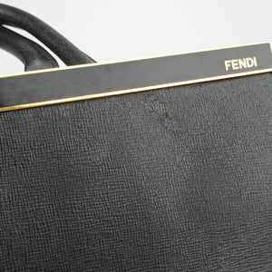Pre-owned Fendi 2 JOURS Black Leather 8BH250 shoulderbag | stylenewstar