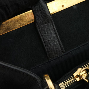 Pre-owned Fendi 2 JOURS Black Leather 8BH250 shoulderbag | stylenewstar