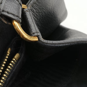 Pre-owned Fendi 2 JOURS Black Leather 8BH250 shoulderbag | stylenewstar