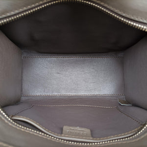 Pre-owned Celine luggage nano shopper Blue×white×Brown snakeskin shoulderbag | stylenewstar