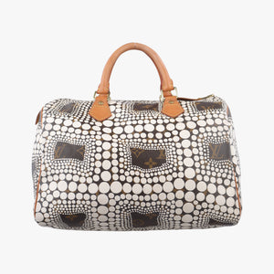 Secondhand Louis Vuitton Monogram Town Speedy 30 Brown x White Monogram canvas M40690 handbag | stylenewstar