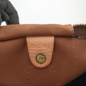 Secondhand Louis Vuitton Monogram Town Speedy 30 Brown x White Monogram canvas M40690 handbag | stylenewstar