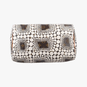 Secondhand Louis Vuitton Monogram Town Speedy 30 Brown x White Monogram canvas M40690 handbag | stylenewstar