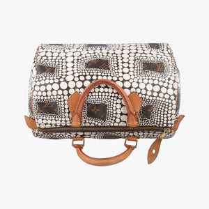 Secondhand Louis Vuitton Monogram Town Speedy 30 Brown x White Monogram canvas M40690 handbag | stylenewstar