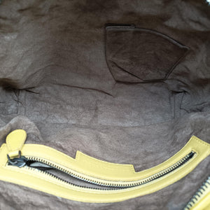 Pre-owned Bottega Veneta NODINI Intrecciato Yellow lambskin shoulderbag | stylenewstar