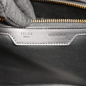 Pre-owned Celine Luggage Mini Shopper Black×white Leather handbag | stylenewstar