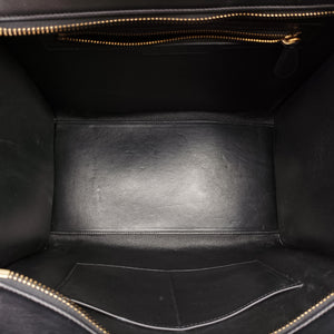 Pre-owned Celine Luggage Mini Shopper Black×white Leather handbag | stylenewstar