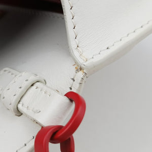 Secondhand Prada Cahier Heart and Flower White×red leather shoulderbag | stylenewstar