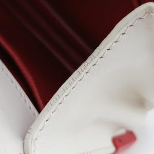 Secondhand Prada Cahier Heart and Flower White×red leather shoulderbag | stylenewstar