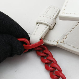 Secondhand Prada Cahier Heart and Flower White×red leather shoulderbag | stylenewstar