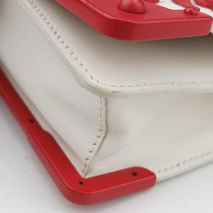 Secondhand Prada Cahier Heart and Flower White×red leather shoulderbag | stylenewstar