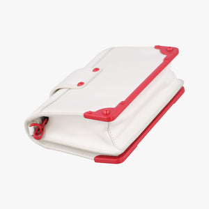 Secondhand Prada Cahier Heart and Flower White×red leather shoulderbag | stylenewstar