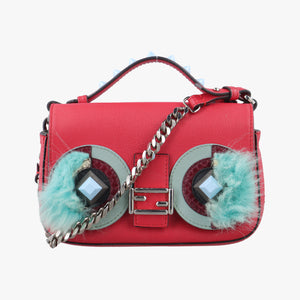Pre-owned Fendi Micro Monster Double Baguette Multicolour Leather 8M0371 shoulderbag | stylenewstar