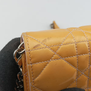 Pre-owned Christian Dior Cannage New Lock Yellow Patent shoulderbag | stylenewstar