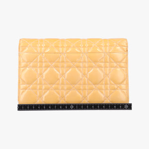 Pre-owned Christian Dior Cannage New Lock Yellow Patent shoulderbag | stylenewstar