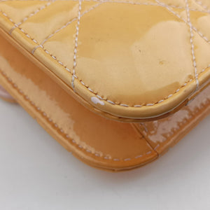Pre-owned Christian Dior Cannage New Lock Yellow Patent shoulderbag | stylenewstar