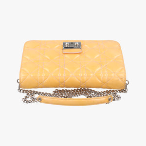 Pre-owned Christian Dior Cannage New Lock Yellow Patent shoulderbag | stylenewstar