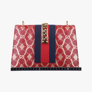 Pre-owned Gucci Sylvie red×Multicolour Leather 524405 shoulderbag | stylenewstar