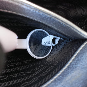 Pre-owned Prada Cleo Silver Enamel 1BC499 shoulderbag | stylenewstar