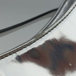 Pre-owned Prada Cleo Silver Enamel 1BC499 shoulderbag | stylenewstar