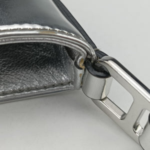 Pre-owned Prada Cleo Silver Enamel 1BC499 shoulderbag | stylenewstar