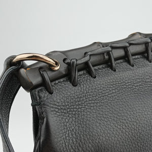 Pre-owned Gucci Bamboo Fringe Black Leather 347099 shoulderbag | stylenewstar