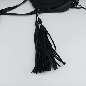 Pre-owned Gucci Bamboo Fringe Black Leather 347099 shoulderbag | stylenewstar