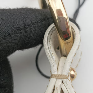 Pre-owned Fendi Chef Pocket Beige x White canvas 8BR464 handbag | stylenewstar