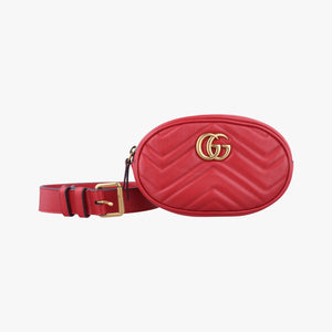 Vintage Gucci GG Marmont Red leather 476434 bum bag/waist bag | stylenewstar