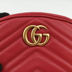 Vintage Gucci GG Marmont Red leather 476434 bum bag/waist bag | stylenewstar