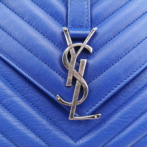 Pre-owned Yves Saint Laurent COLLEGE Blue leather 428056 shoulderbag | stylenewstar