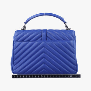 Pre-owned Yves Saint Laurent COLLEGE Blue leather 428056 shoulderbag | stylenewstar