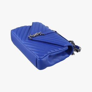 Pre-owned Yves Saint Laurent COLLEGE Blue leather 428056 shoulderbag | stylenewstar