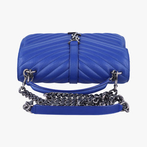 Pre-owned Yves Saint Laurent COLLEGE Blue leather 428056 shoulderbag | stylenewstar