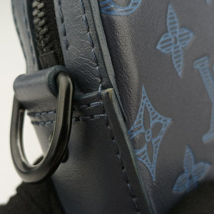 Pre-owned Louis Vuitton Duo Messenger Navy×Blue Monogram Shadow Leather M45730 shoulderbag | stylenewstar