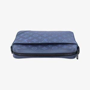 Pre-owned Louis Vuitton Duo Messenger Navy×Blue Monogram Shadow Leather M45730 shoulderbag | stylenewstar