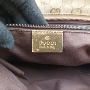 Pre-owned Gucci GG Canvas Sherry Line Beige canvas 131230 handbag | stylenewstar