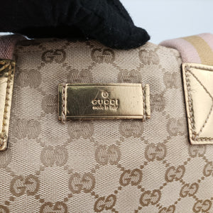 Pre-owned Gucci GG Canvas Sherry Line Beige canvas 131230 handbag | stylenewstar