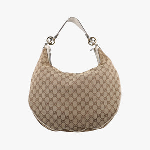 Pre-owned Gucci GG Twins Hobo WhitexBeide canvas 232945 shoulderbag | stylenewstar