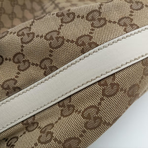 Pre-owned Gucci GG Twins Hobo WhitexBeide canvas 232945 shoulderbag | stylenewstar