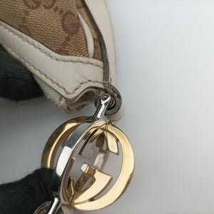 Pre-owned Gucci GG Twins Hobo WhitexBeide canvas 232945 shoulderbag | stylenewstar