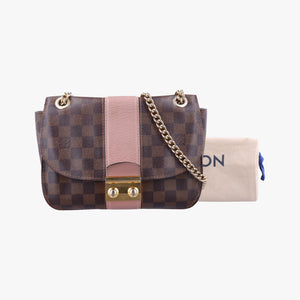 Pre-owned Louis Vuitton Wight EBENE×Magnolia Damier Canvas×Taurillon Leather N64418 shoulderbag | stylenewstar