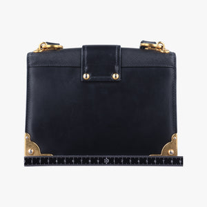 Pre-owned Prada Animalier Cahier Lions Head Black Leather 1BD089 shoulderbag | stylenewstar
