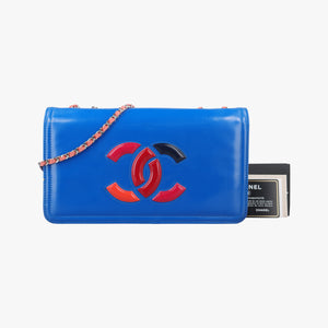 Pre-owned Chanel Lipstick Blue Enamel A66936 shoulderbag | stylenewstar