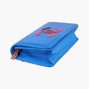 Pre-owned Chanel Lipstick Blue Enamel A66936 shoulderbag | stylenewstar