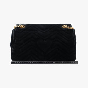Secondhand Gucci GG Marmont Black×Multicolour velour 443496 shoulderbag | stylenewstar