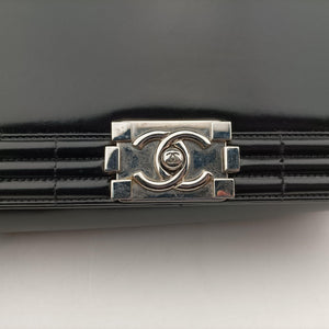 Vintage Chanel BOY CHANEL Black Patent A67021 shoulderbag | stylenewstar